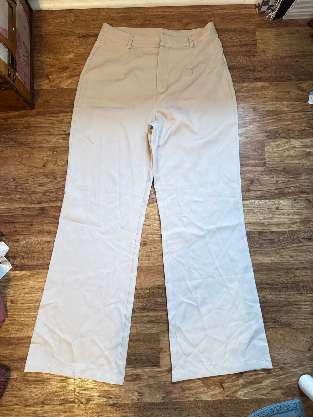 Cider Wide Leg High-Rise Pants in Light Beige